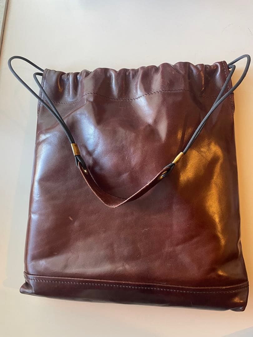 tochca レザー巾着袋 ダークブラウン