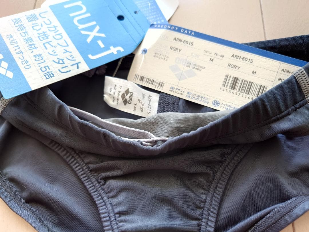arena NUX-f ニュークス ARN-6015光沢グレイ Mサイズ競パン