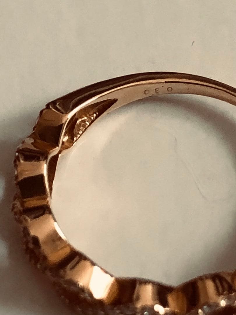 k18YG.0.30カラットエレガント インフィニティデザイン リング