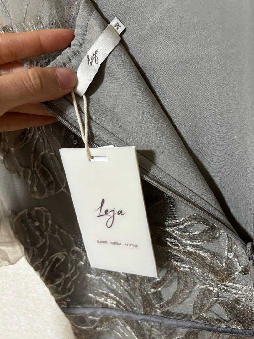 【お値下げ】leja アシンメトリーシアーフラワーワンピースドレス　オケージョン