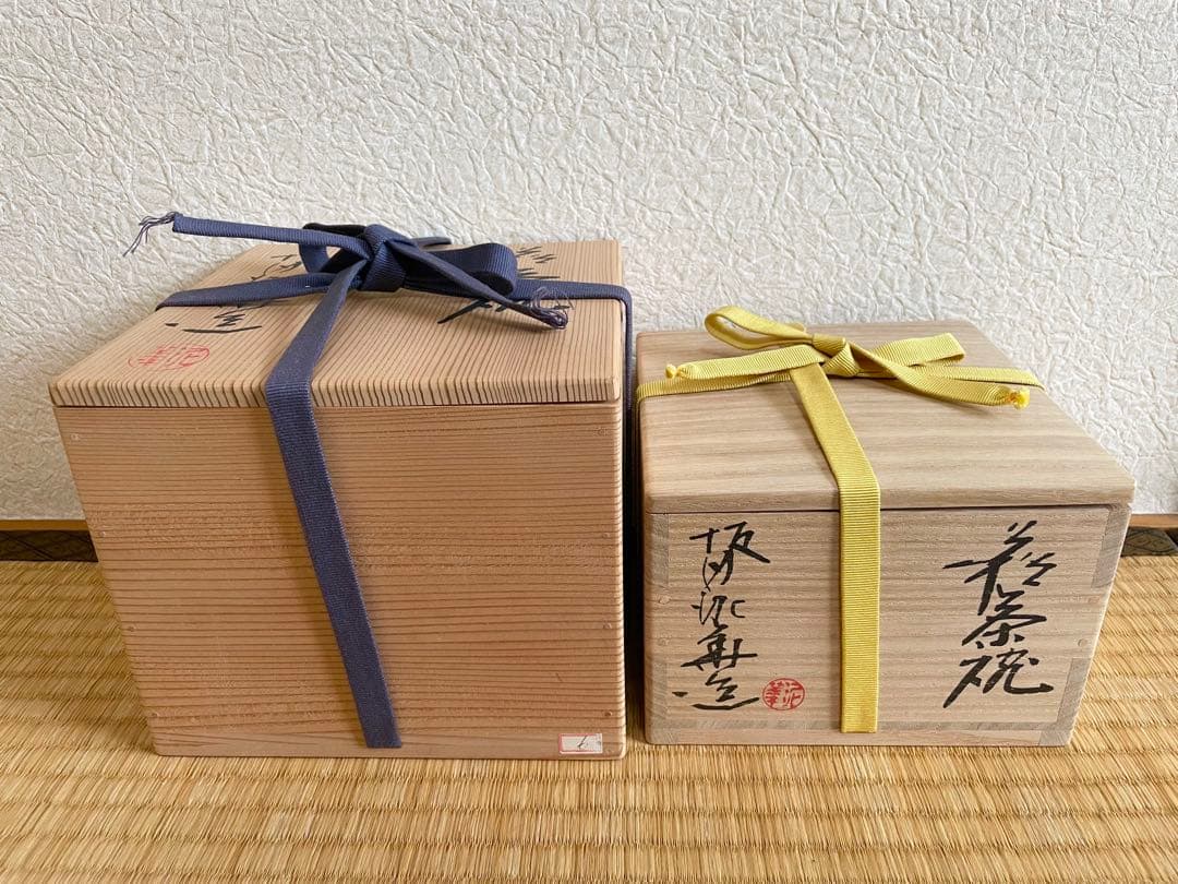 Yu-ro 十三代坂田泥華　最上作 二重箱　萩焼　小井戸茶碗