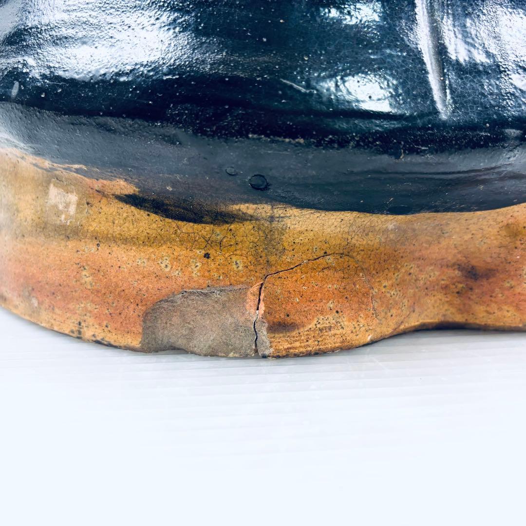 【蔵出し品】立ち　福助　置物　オブジェ　陶器　 当時物 レトロ アンティーク