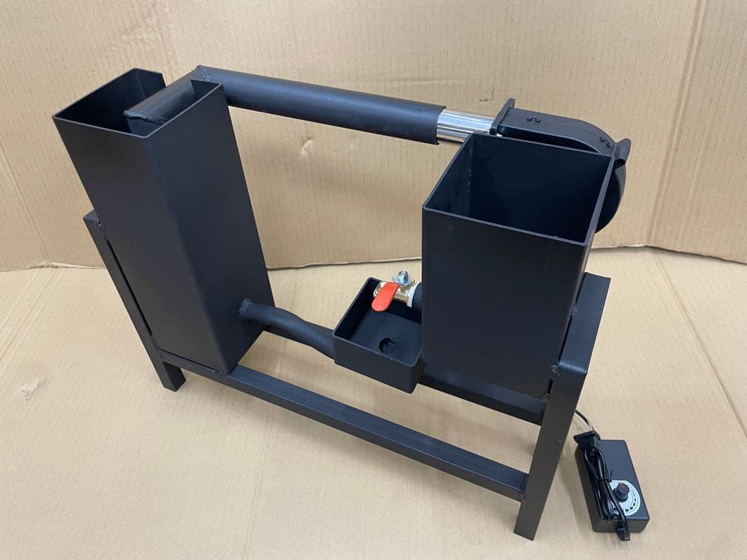 廃油ストーブ　ロケットストーブ　送風機と五徳付き