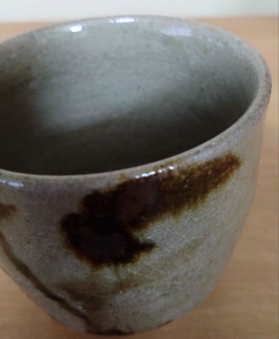 人間国宝　濱田庄司作　益子焼　鉄絵とうきび紋湯呑　湯呑