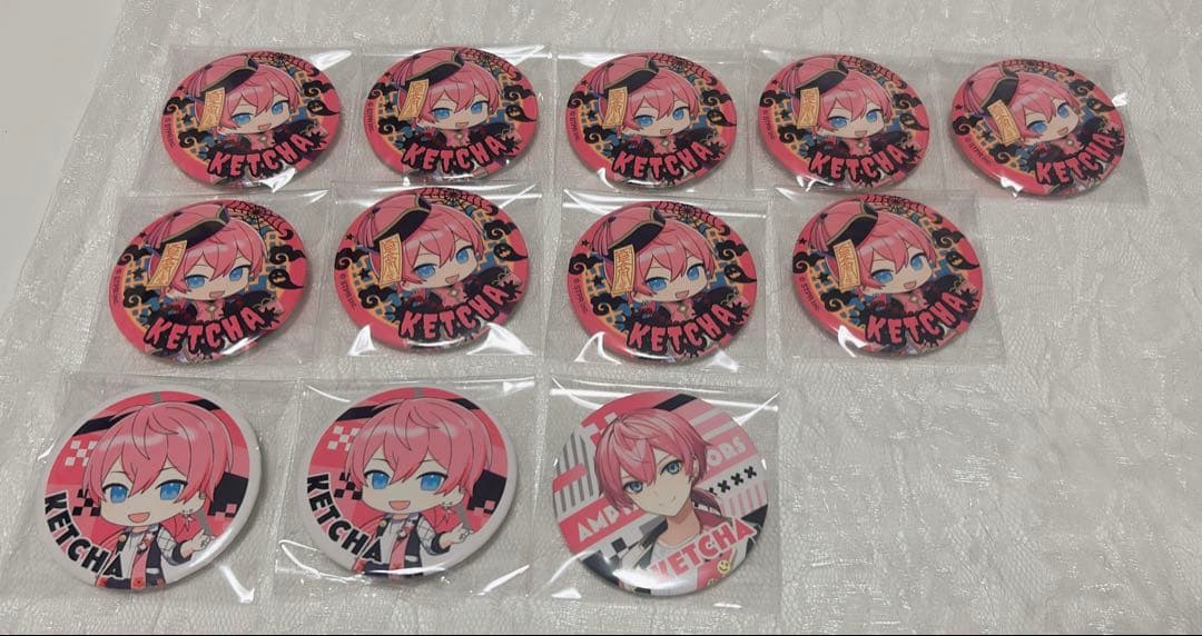 けちゃくん　缶バッチ　AMPTAKxCOLORS