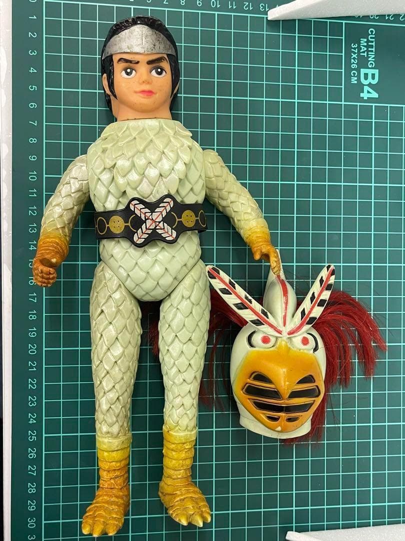 バンダイ★変身忍者嵐★面取り★面取れ★ソフビ★フィギュア★昭和レトロ　おもちゃ