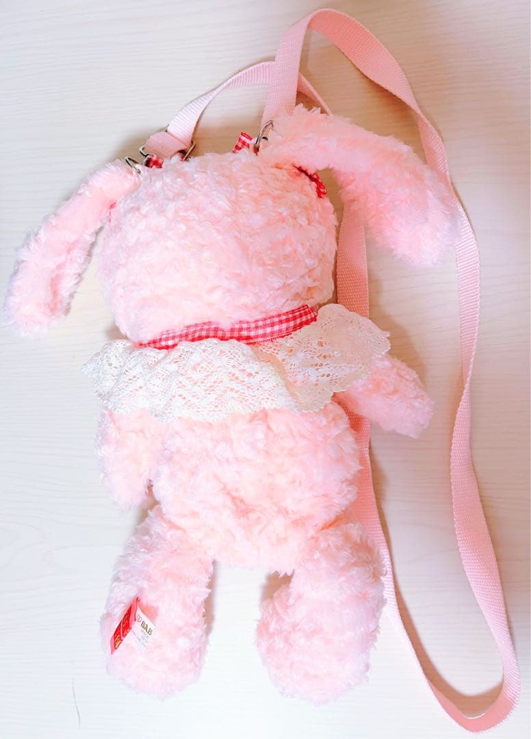 うさくみゃポシェット　ピンク×ピンク　チェックリボン　BABY