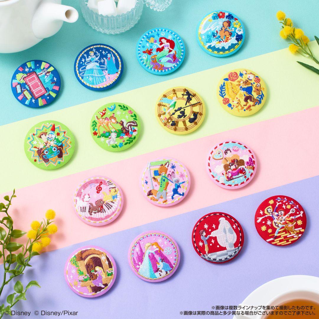Disney Characters 刺繍缶バッジビスケット第1弾 第2弾