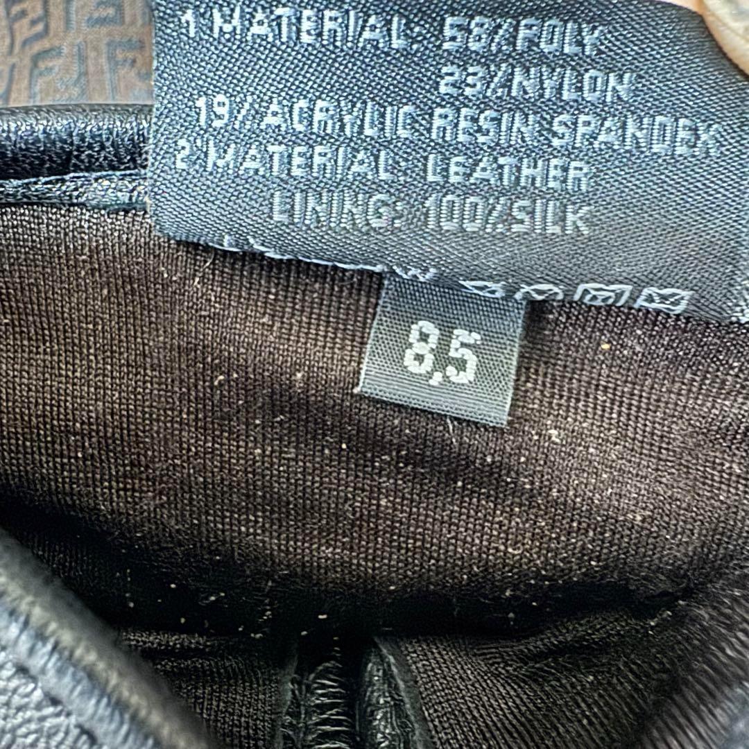 ズッキーノ柄 FENDY フェンディ メンズ レザーグラブ 手袋 保存袋付き