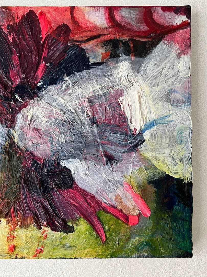 【P6号】ちょうちょのメガネ 原画 油絵 oil painting 油彩