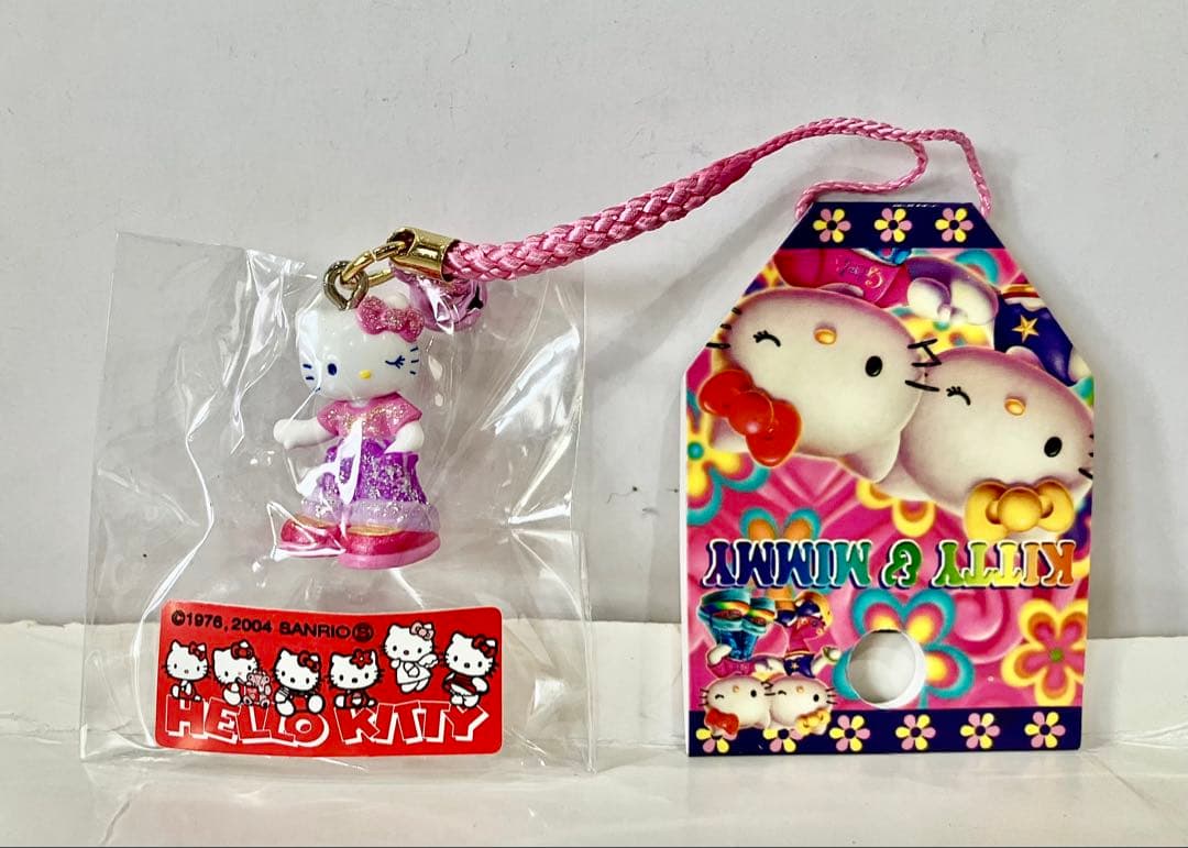 ハ*ー様 ハローキティ 根付 ストラップ KITTY&MIMMY キティ根付 脚