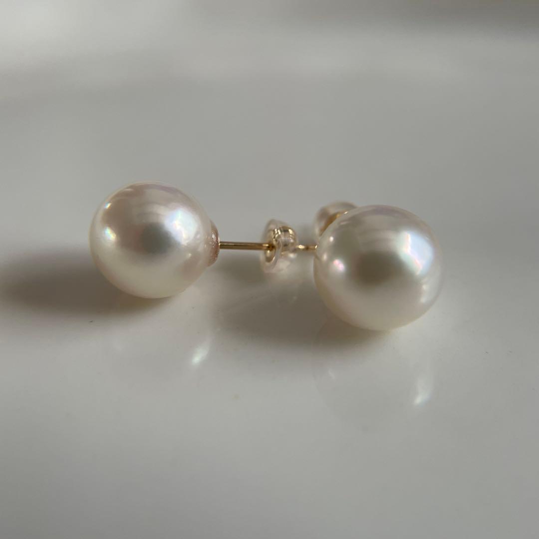 宇和島産 あこや本真珠 大珠　パール ピアス 金具K18 イエローゴールド