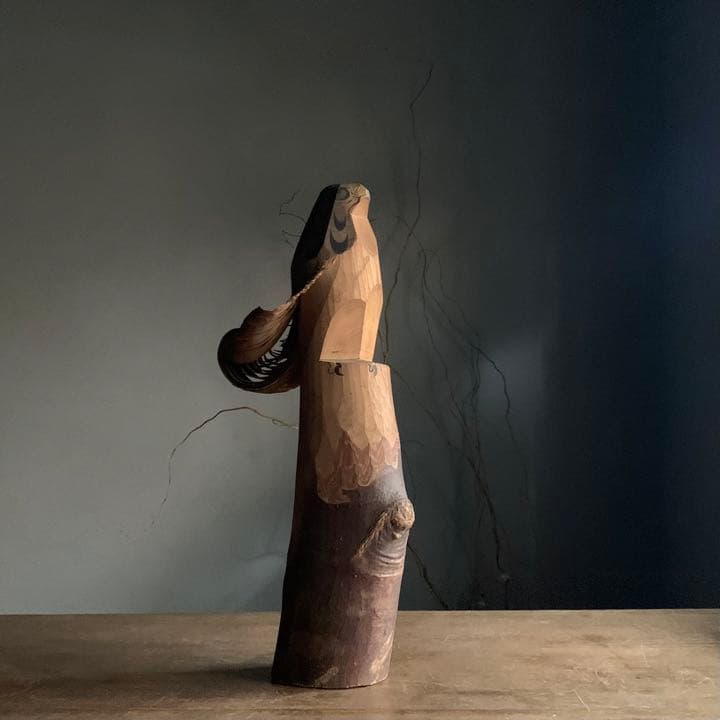 お鷹ぽっぽ 民芸 笹野一刀彫 古道具 アンティーク