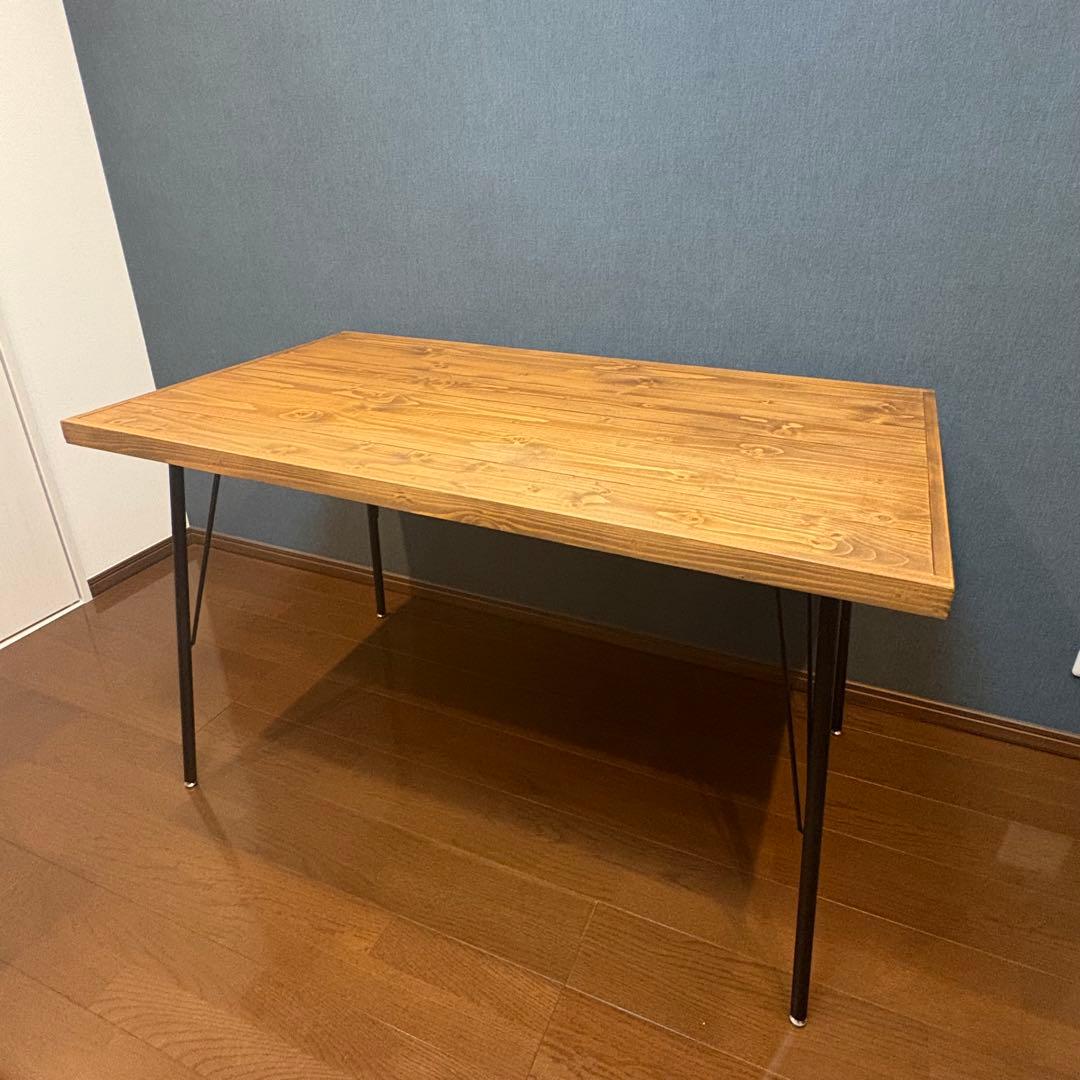 無垢材天板 ダイニングテーブル 幅120 奥行70 4人掛 天然木パイン材