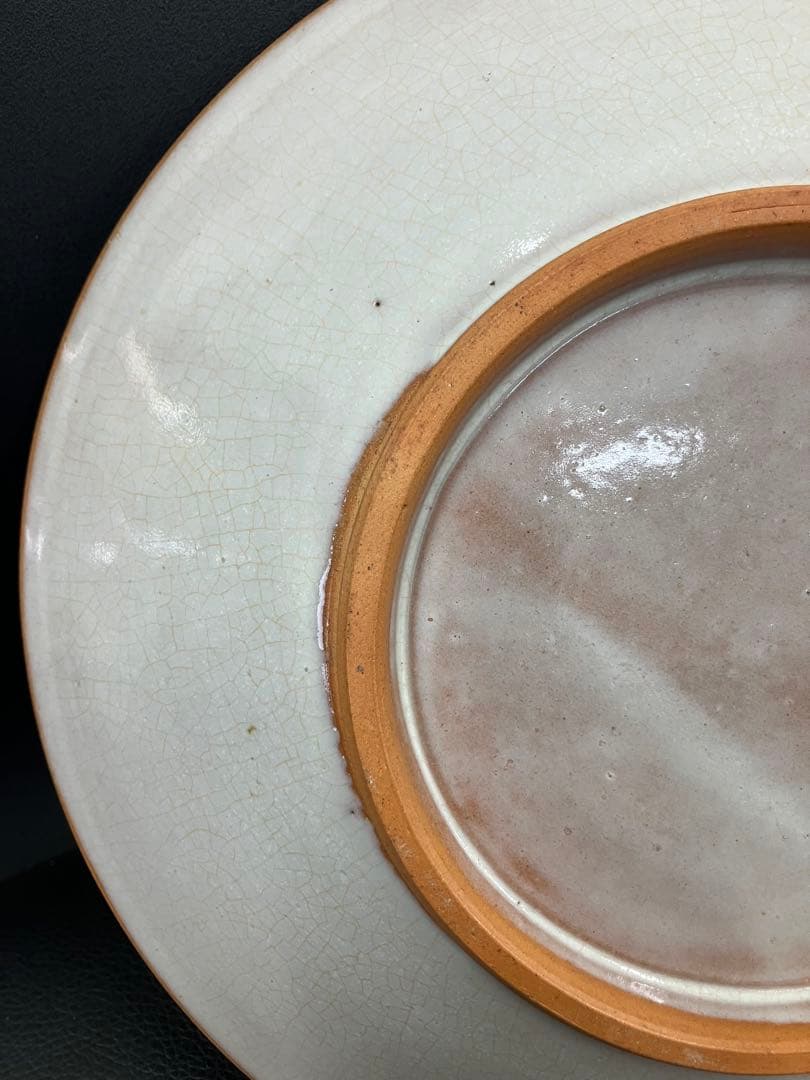 値下げ！未使用　牛ノ戸焼　中井窯　染め分け　緑抜き　大皿　鳥取