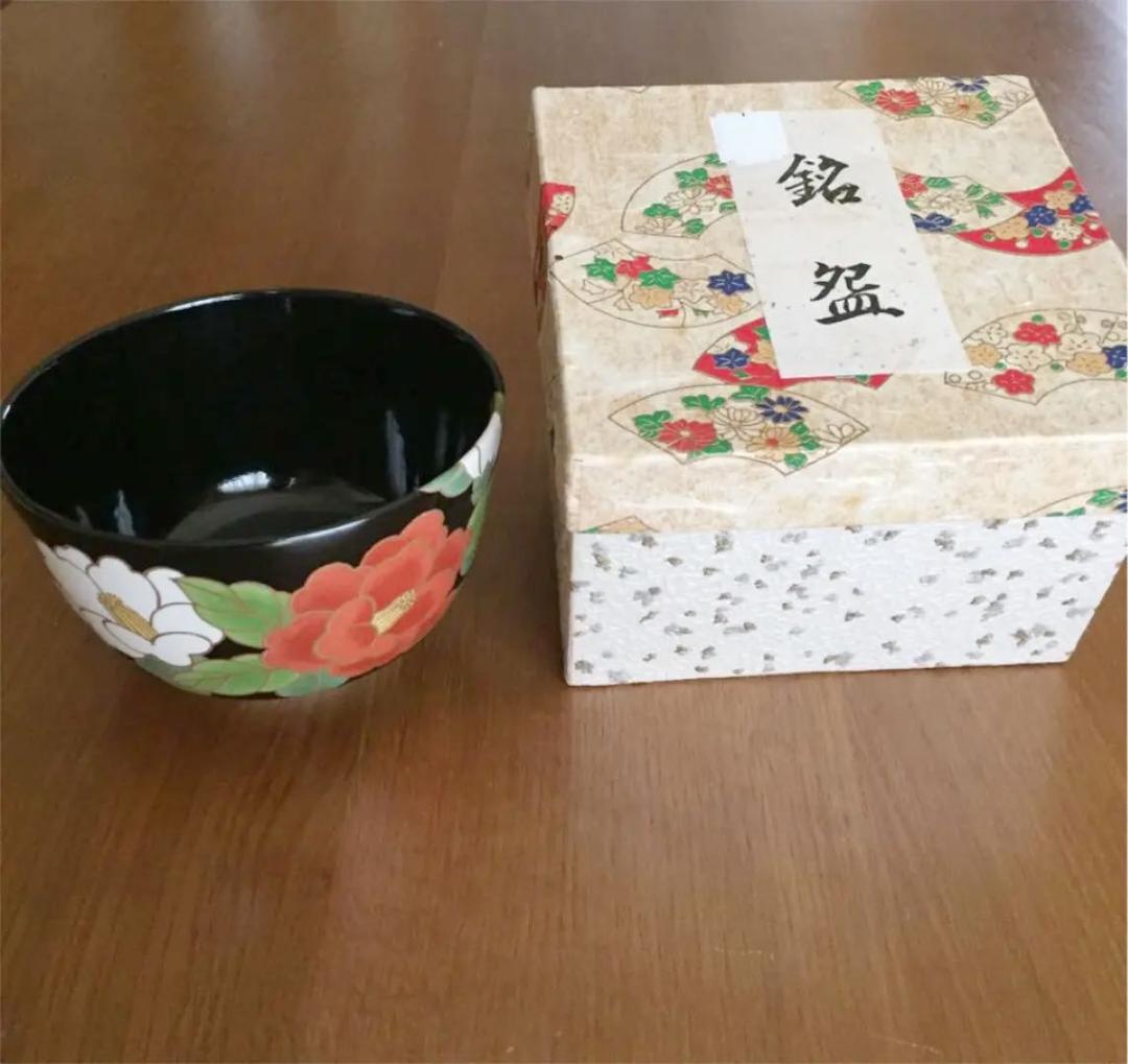 茶道具 椿花絵 茶碗