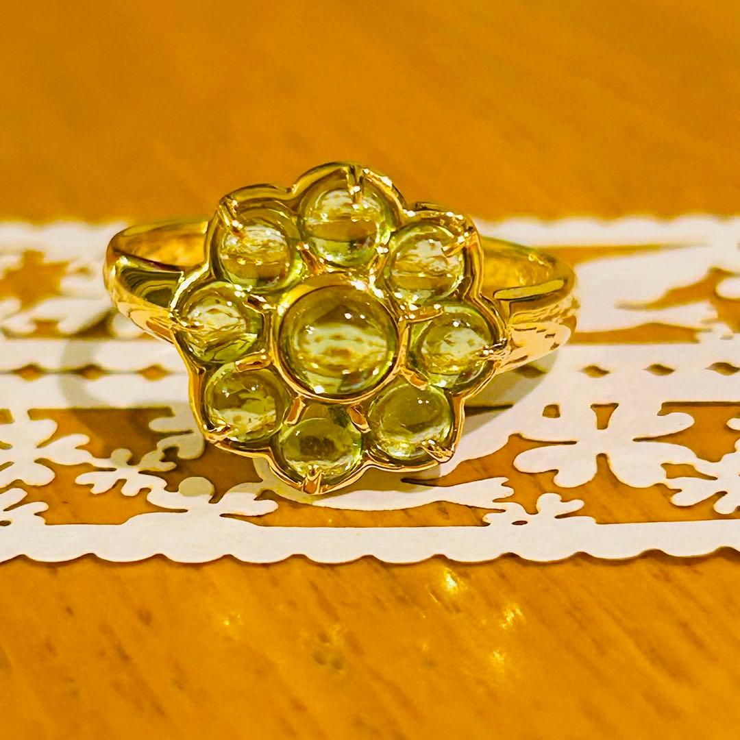 ペリドット　リング　指輪　ペンダントヘッド　K18 おそろい　セット