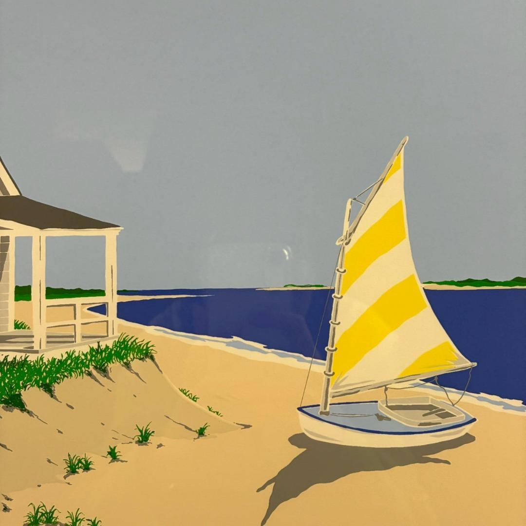 美品 エリック・ホルク「サマーパレス」シルクスクリーン 直筆サイン入り 額縁入り