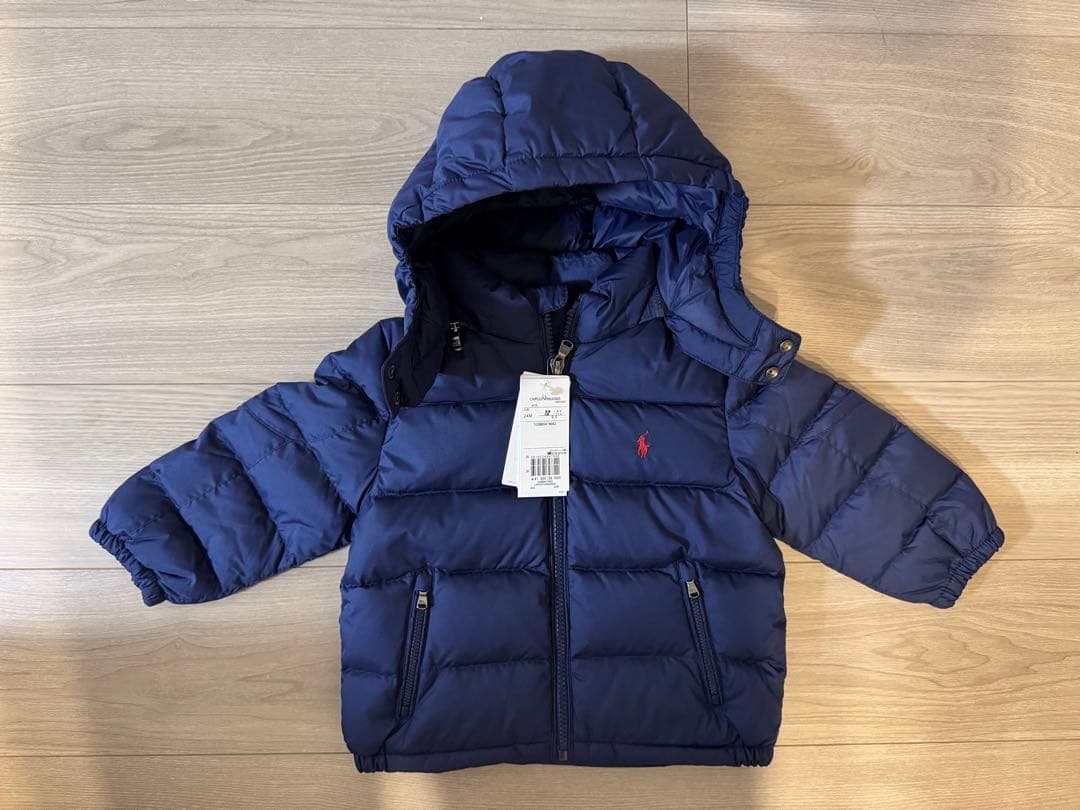 新品タグ付 Ralph Lauren ネイビー ダウンコート 24M 90cm