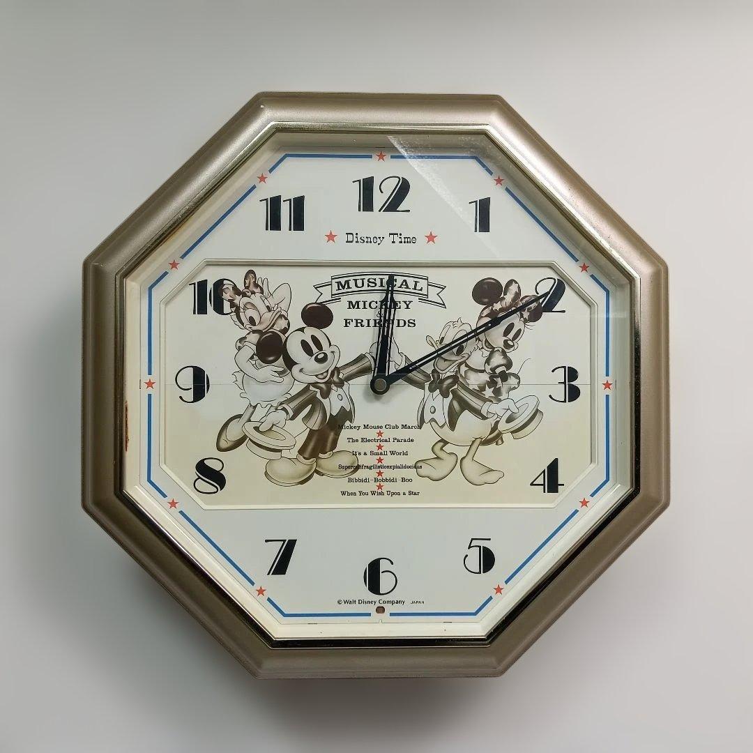【稼働品】SEIKO Disney リズム　からくり　掛け時計 八角形