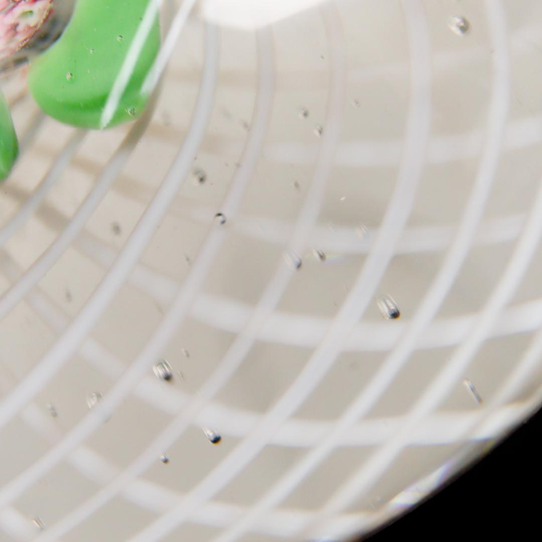 Latticino Glass ミルフィオリ フラワー ペーパーウエイト 置物