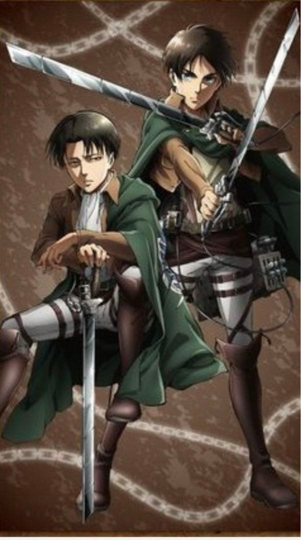 進撃の巨人 リヴァイ エレン セブンイレブン 等身大マルチクロス おまけ付き