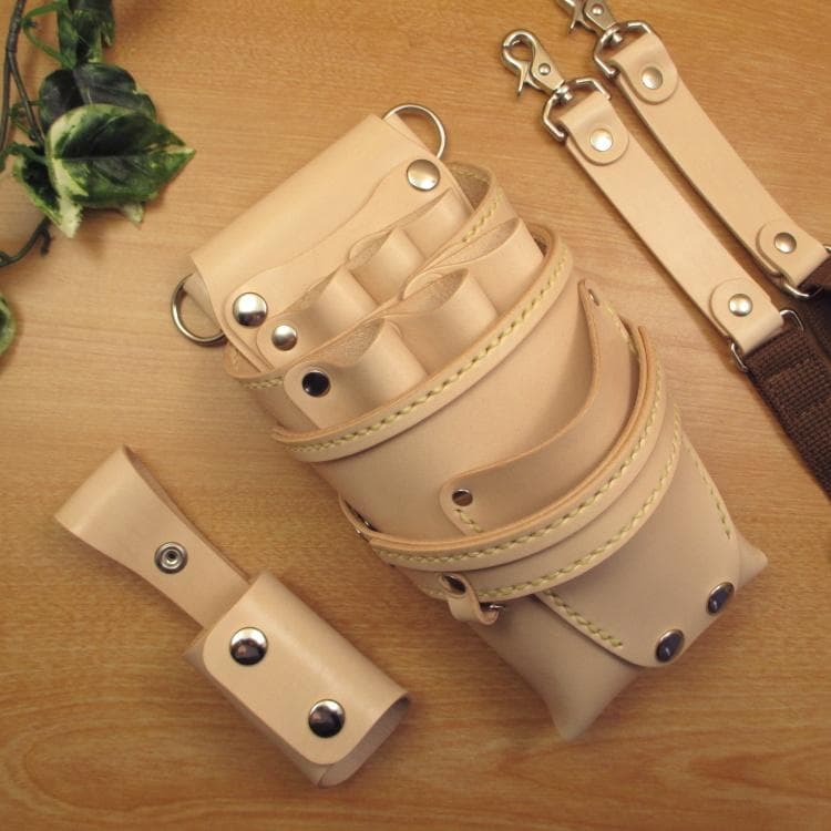 特別価格　ヌメ革ナチュラル　６丁　 ブラシケースセット　SCBC-223/NB1