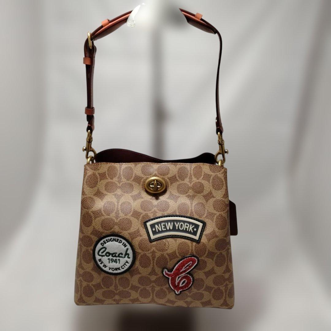 【新品未使用】コーチ ウィロウ バッグ シグネチャー ブラウン C6868