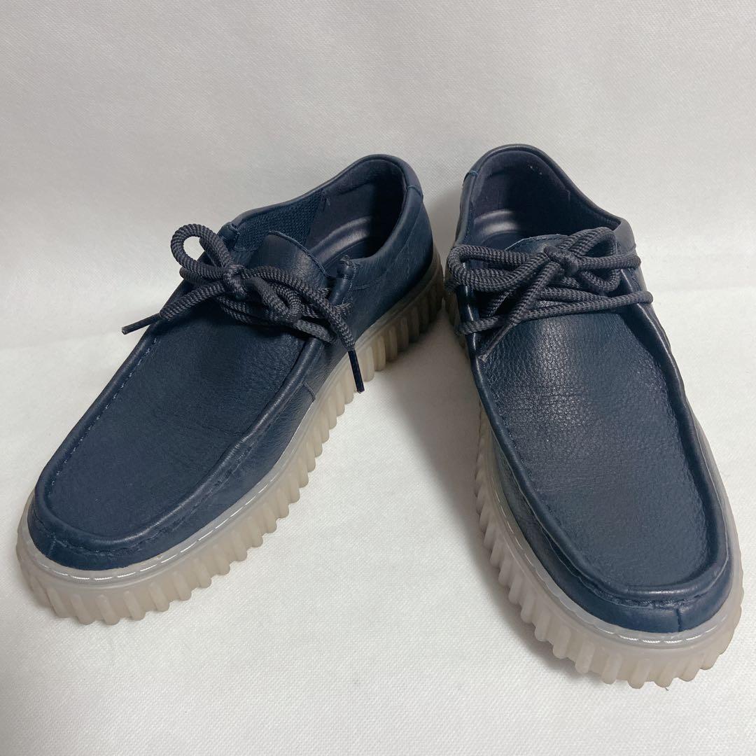 【美品】Clarks torhill lo クラークス　トーヒル ロー ネイビー