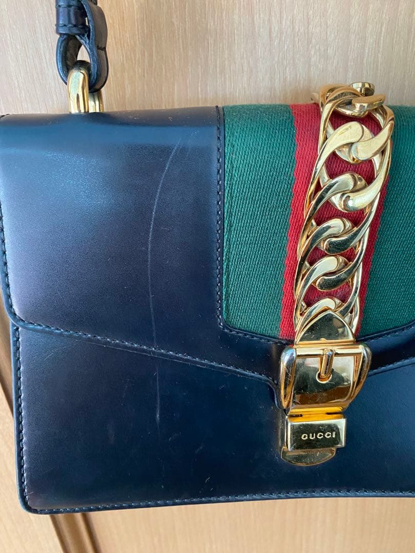 GUCCI ネイビー ショルダーバッグ