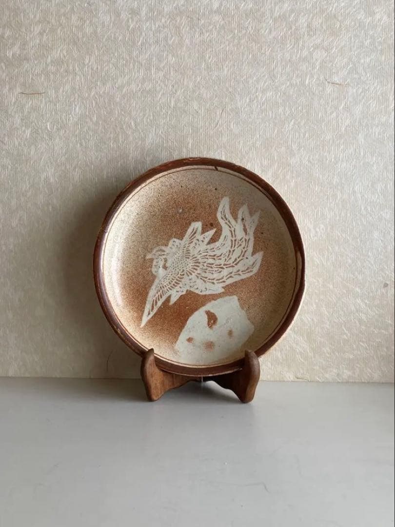 ◾️鳳凰図 陶皿 25cm江戸中期様式 あてがみ技法｜吉祥寺・三鷹アンティーク購入