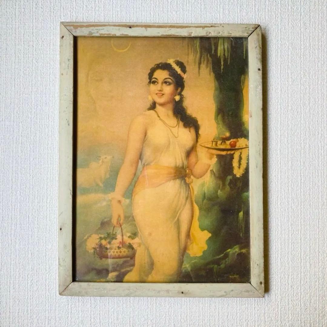 パールヴァティー　シヴァ　額縁付　　　　ビンテージポスター