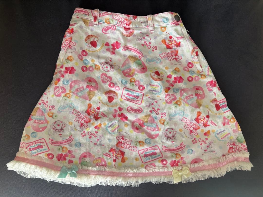 メゾピアノ平成レトロ Y2K スイーツ柄スカート130