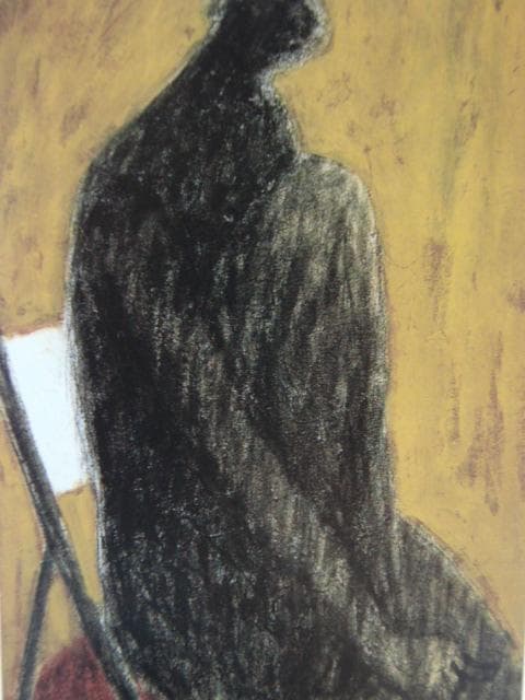 斎藤清、「人物」、希少な画集の額装画、オーダーマット付・日本製新品額入り