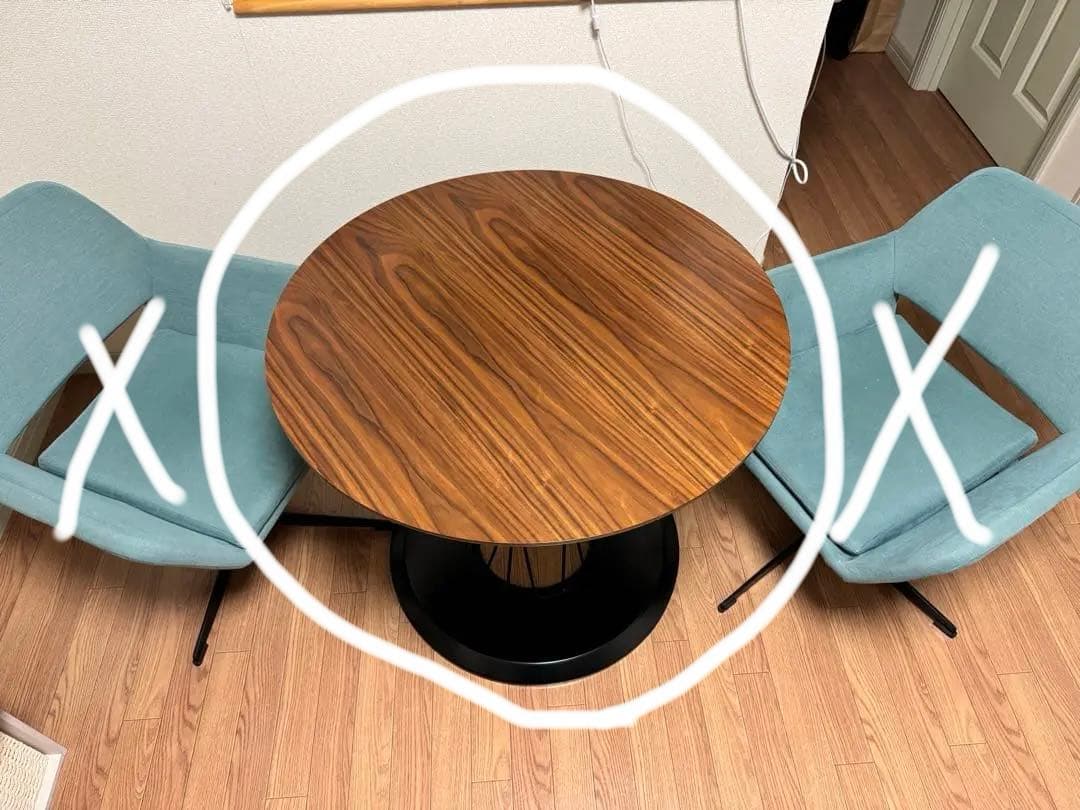 ニトリ DTコルナ ウォルナット 円形テーブル