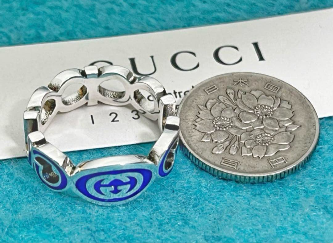 極美品‼️GUCCI 指輪　インターロッキング＆ロゴリング　18号