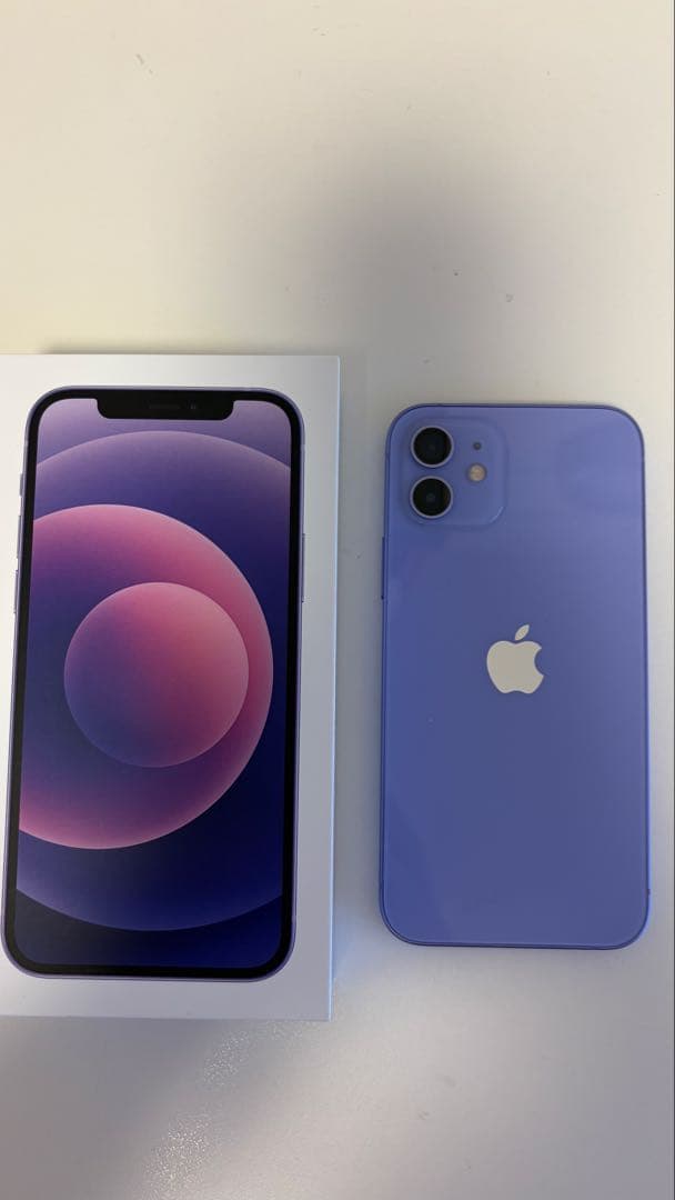 iPhone12 アップル　128GB パープル　箱付き　SIMフリー
