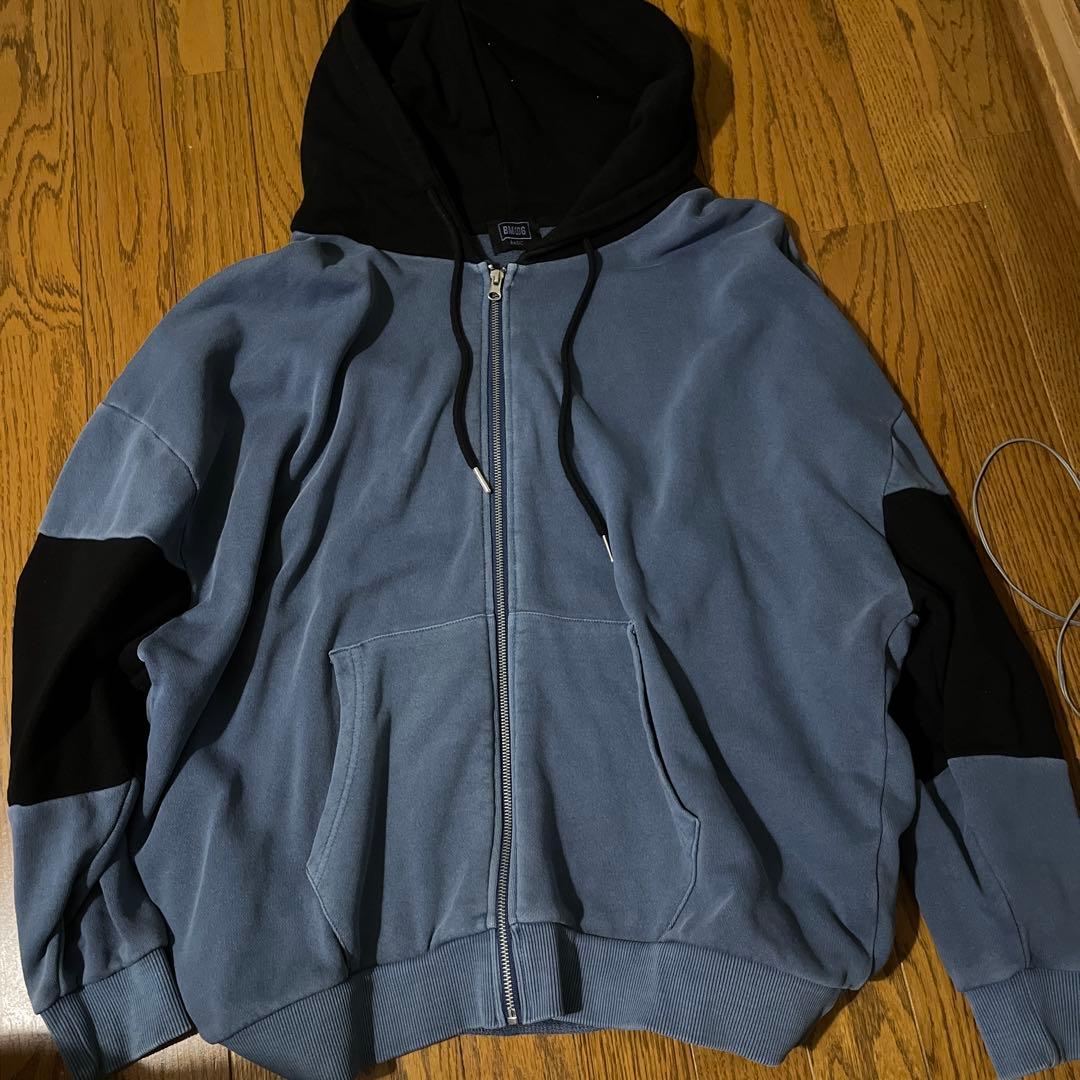 BMSG ジップアップフーディ グレー/ブラック