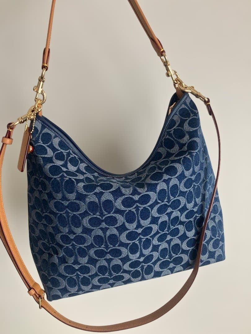 専用　コーチ シグネチャー デニム ショルダー バッグ ブルー CY697