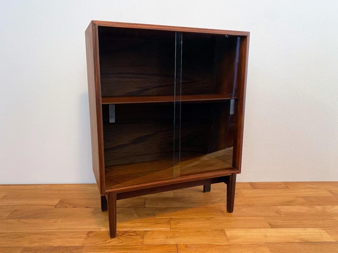 1960s ヴィンテージ チーク ガラスキャビネット 仕上済