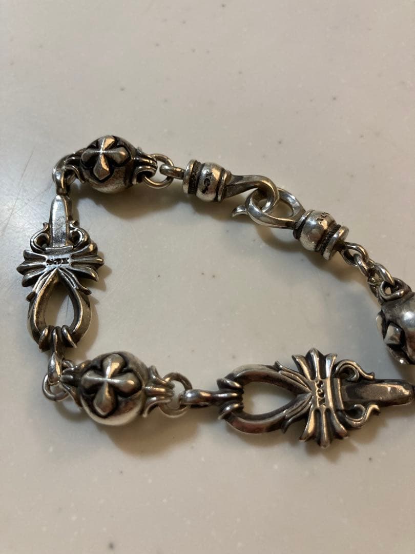 シルバー925 ダガーブレスレット オーダー品 44g xes クロム系