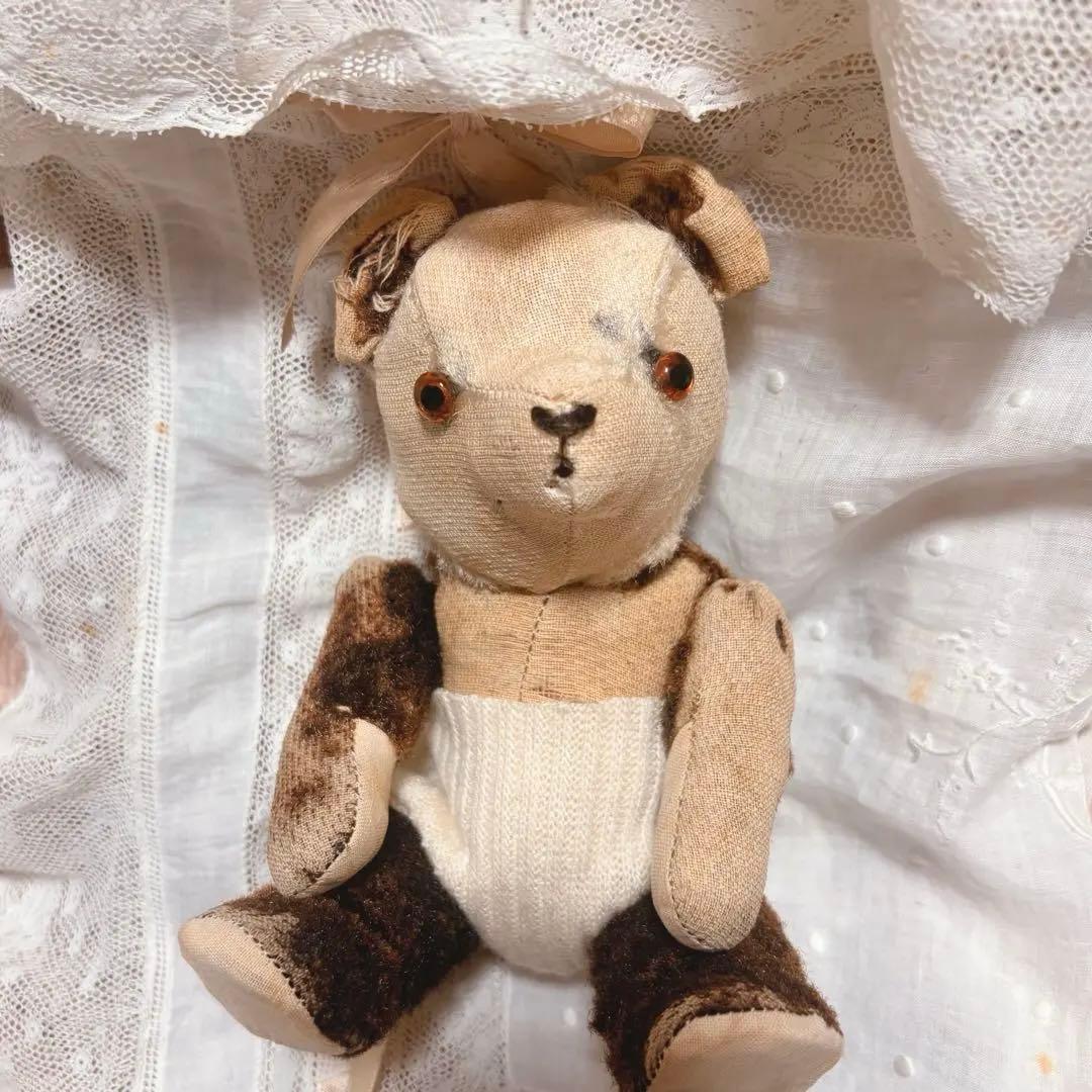 パンダベア　可愛いボロベアくん　ヘアロス　アンティークベア　ヴィンテージベア
