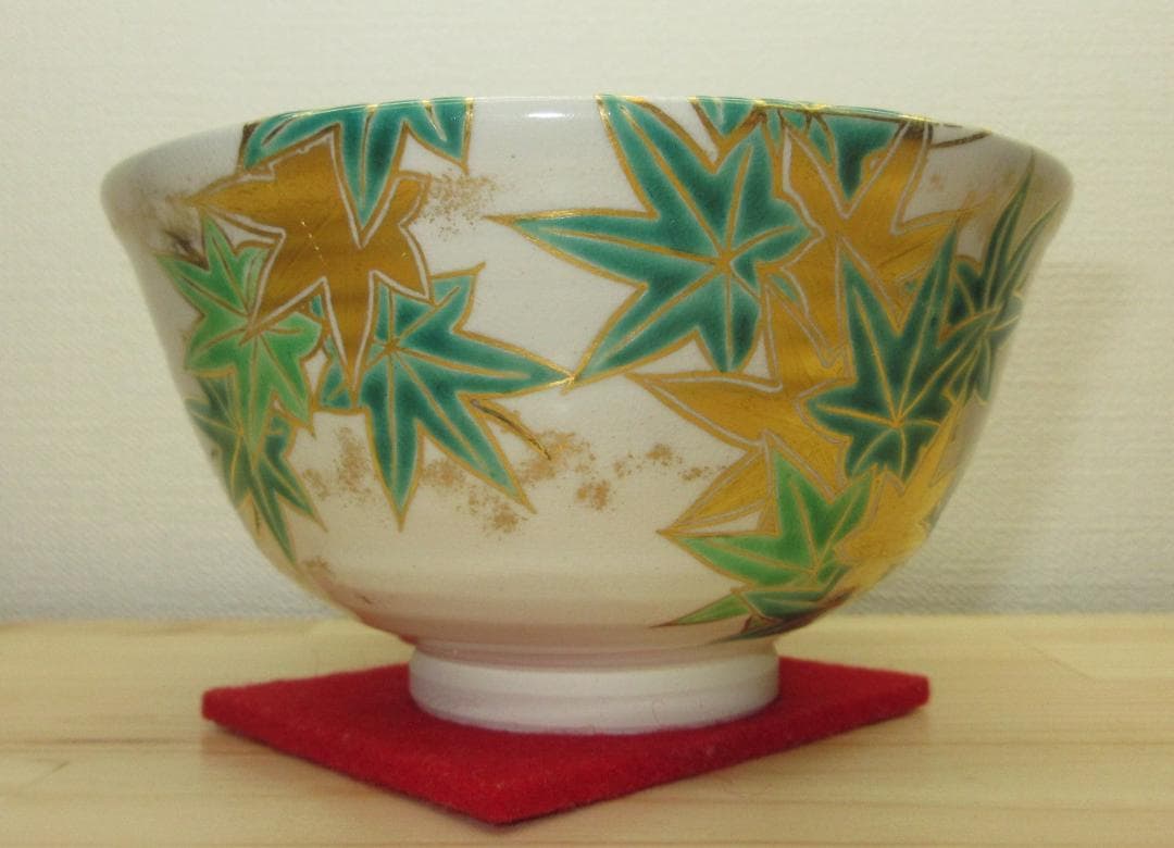 専用 送料込【逢絢亭】茶道具 茶碗 京焼 青楓の図 竜谷窯 宮川香雲 共箱入り