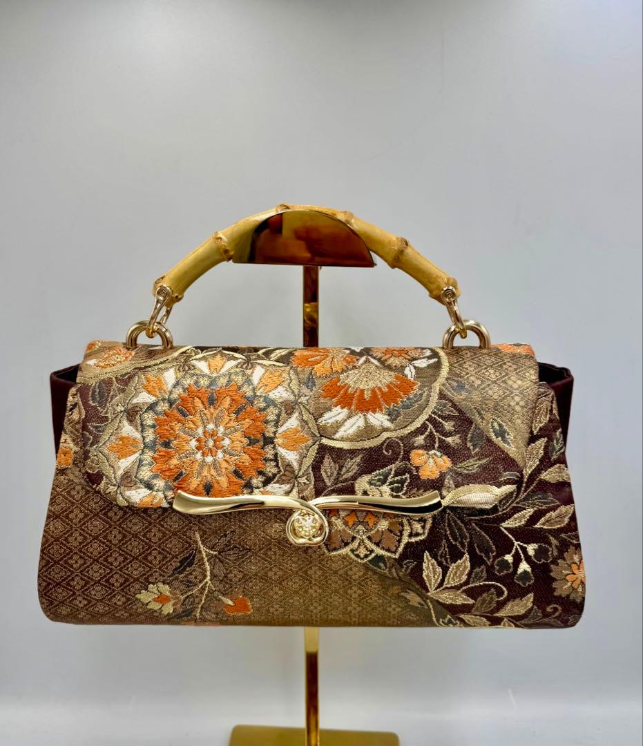 ハンドメイド　帯リメイクバッグ　ハンド バッグ 2way #409