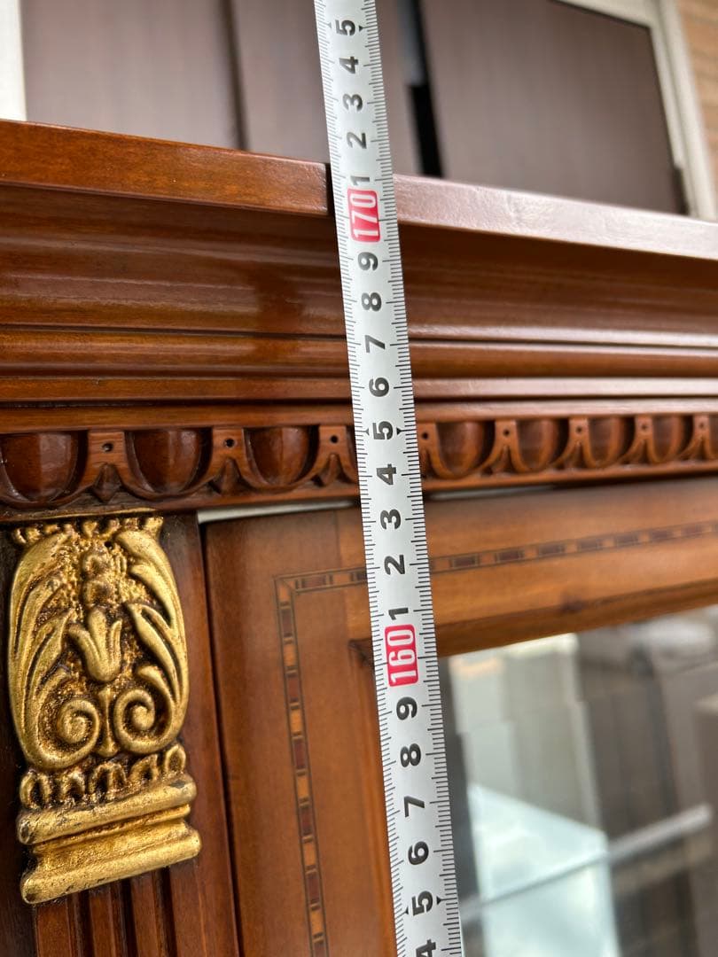 アンティーク　ヴィンテージ　ガラスキャビネット　ディスプレイ　食器棚