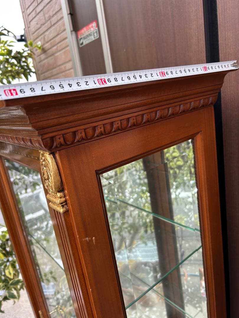 アンティーク　ヴィンテージ　ガラスキャビネット　ディスプレイ　食器棚