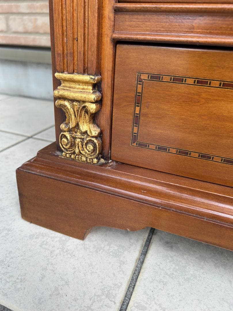 アンティーク　ヴィンテージ　ガラスキャビネット　ディスプレイ　食器棚