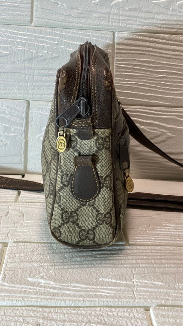 【訳あり】 GUCCIグッチ GG柄ショルダーバッグ ブラウン