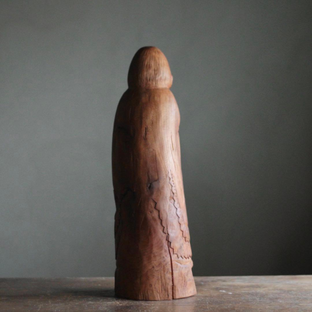 木彫 祈りの像 古道具 民衆仏 アンティーク オブジェ アイヌ？