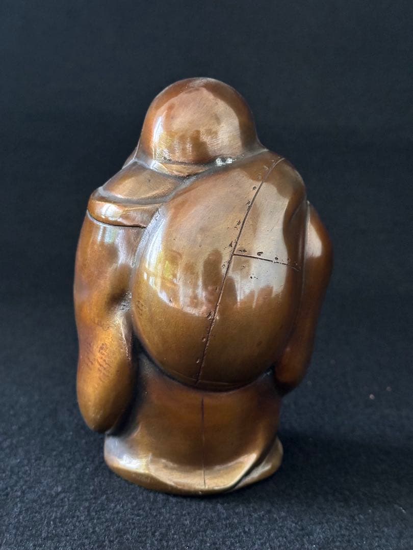 布袋様置物　銅製　高さ約14.5cm 七福神　骨董　古美術